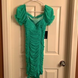 Fashion Nova Mesh Green Mini Dress